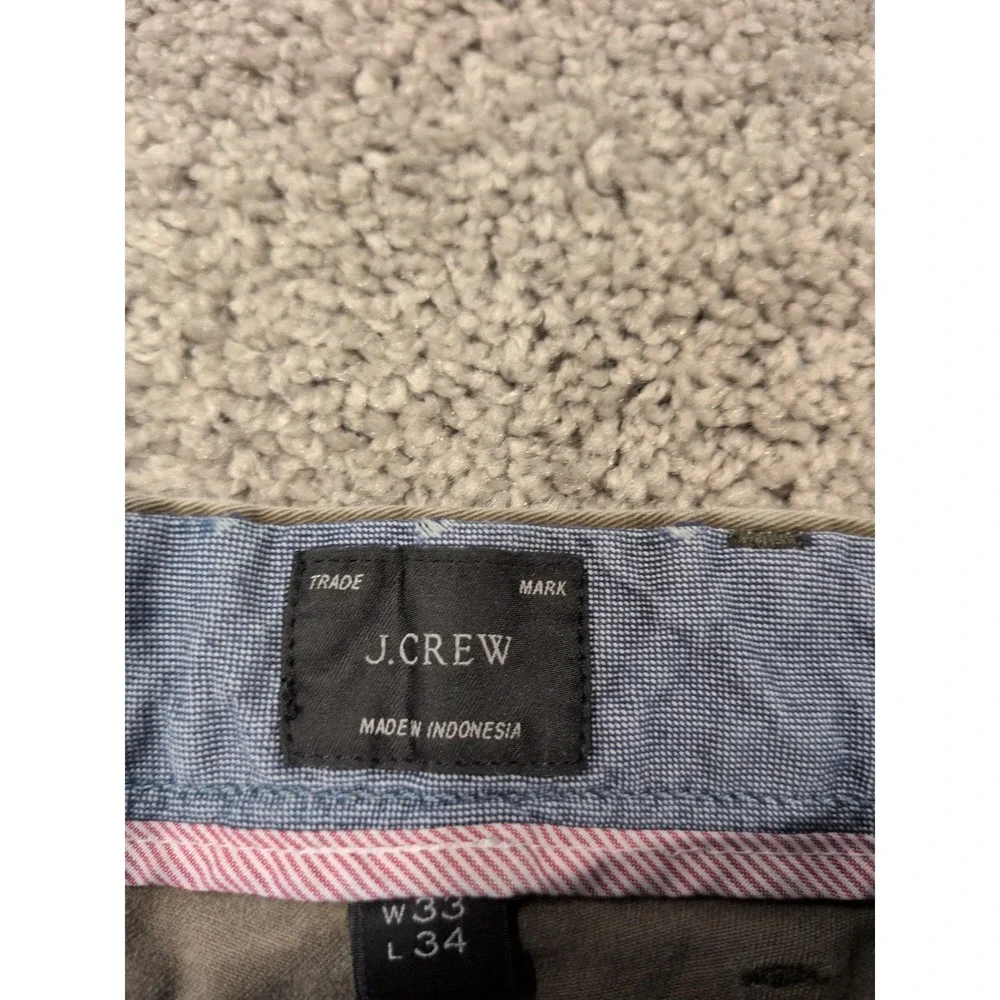 J.Crew 484 Slim Fit‎ Chino Pants Mens 33x34 Olive Green Stretch Cotton Twill
